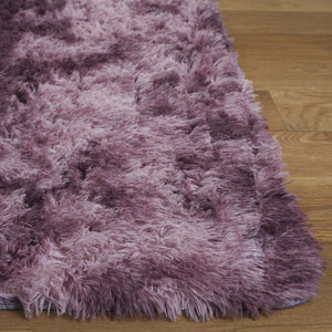 Safavieh Rainbow Shag Area Rug – Luxurious Slip-resistant Design For Stylish Home Décor Enhancement Purple Polyester Pile Rbo100v-5
