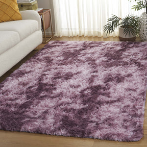 Safavieh Rainbow Shag Area Rug – Luxurious Slip-resistant Design For Stylish Home Décor Enhancement Purple Polyester Pile Rbo100v-5