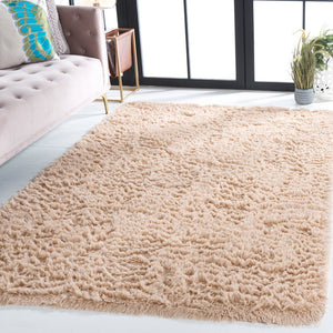 Safavieh Rainbow Luxurious Plush Area Rug - Soft Shag Style For Elegant Living Spaces With Slip-resistant Design Beige Polyester Pile Rbo101b-6