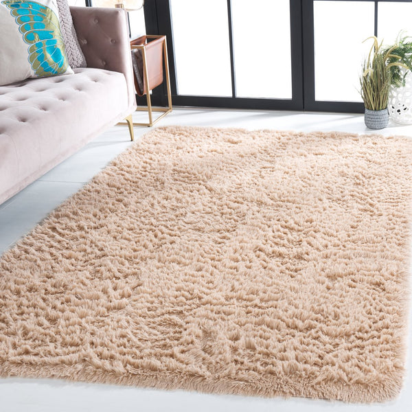 Safavieh Rainbow Luxurious Plush Area Rug - Soft Shag Style For Elegant Living Spaces With Slip-resistant Design Beige Polyester Pile Rbo101b-6