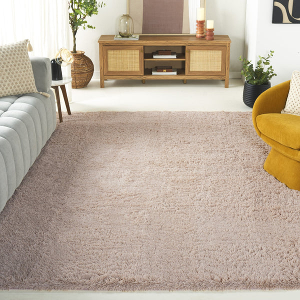 Safavieh Rainbow Luxurious Plush Area Rug - Soft Shag Style For Elegant Living Spaces With Slip-resistant Design Beige Polyester Pile Rbo101b-6