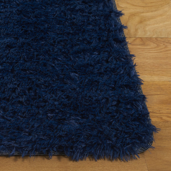 Safavieh Rainbow Luxurious Plush Area Rug - Soft Shag Style For Elegant Living Spaces With Slip-resistant Design Navy Polyester Pile Rbo101n-57