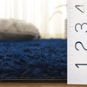 Safavieh Rainbow Luxurious Plush Area Rug - Soft Shag Style For Elegant Living Spaces With Slip-resistant Design Navy Polyester Pile Rbo101n-57