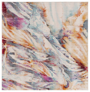 Safavieh Rainbow 652 Power Loomed Polypropylene Indoor / Outdoor Rug Blue / Gold RBW652M-7SQ