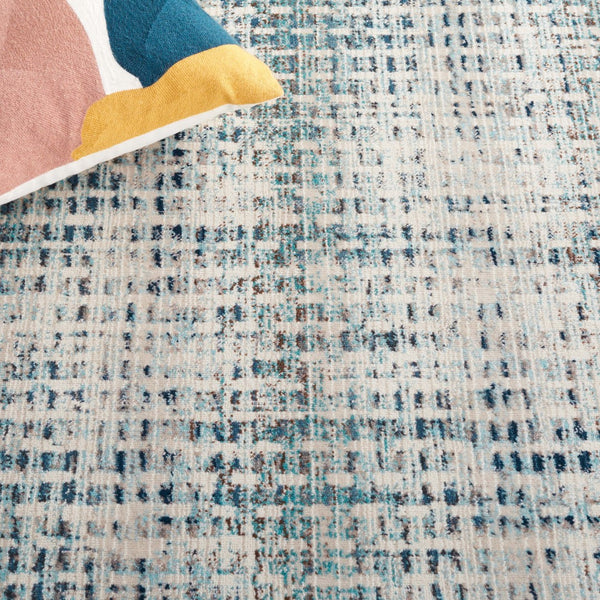 Safavieh Rainbow 654 Power Loomed Indoor / Outdoor Rug Blue / Ivory 5'-3" x 7'-6"