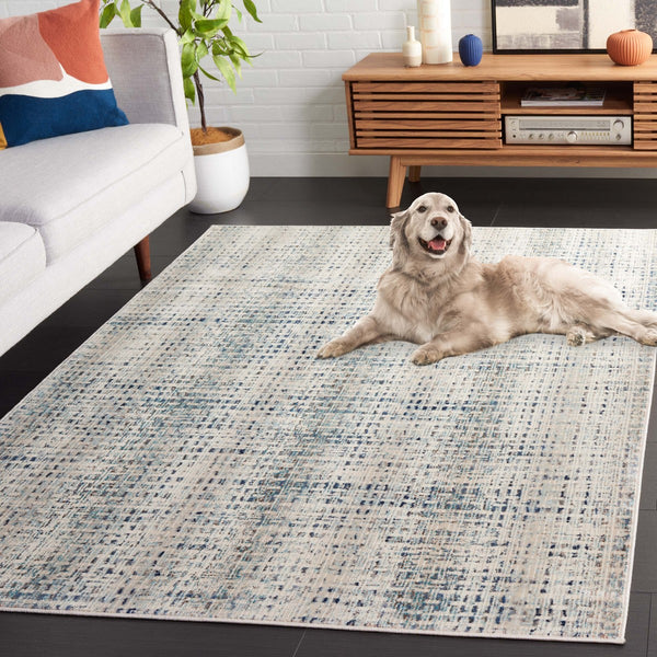 Safavieh Rainbow 654 Power Loomed Indoor / Outdoor Rug Blue / Ivory 9' x 12'