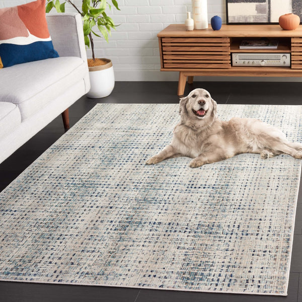 Safavieh Rainbow 654 Power Loomed Indoor / Outdoor Rug Blue / Ivory 5'-3" x 7'-6"