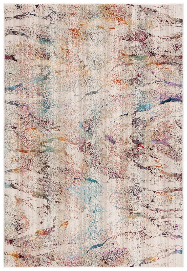 Safavieh Rainbow 656 Power Loomed Indoor / Outdoor Rug Ivory / Blue Gold 9' x 12'