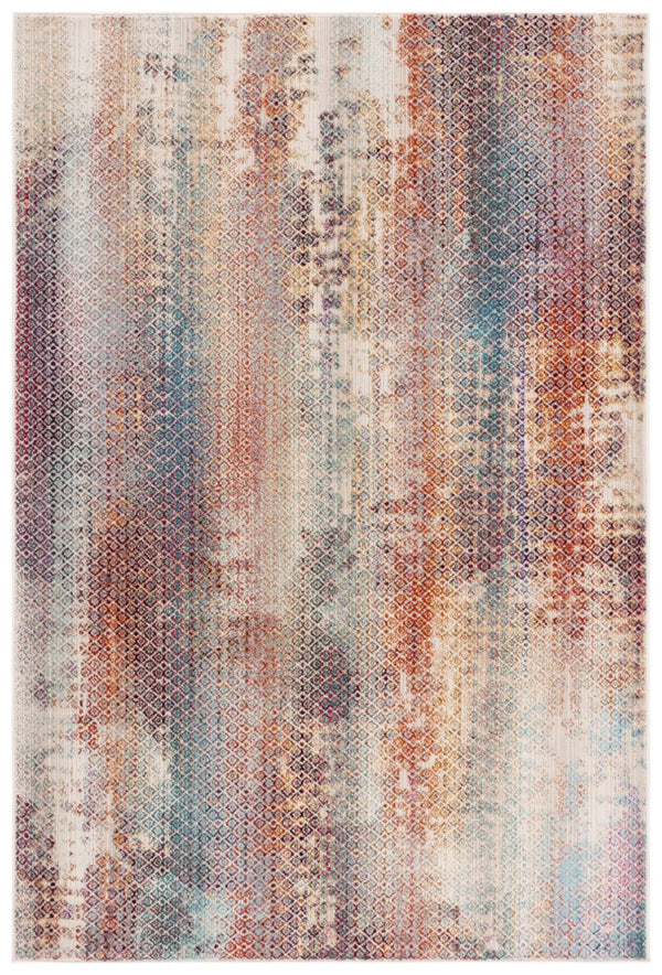 Safavieh Rainbow 658 Power Loomed Indoor / Outdoor Rug Navy / Rust Gold 5'-3" x 7'-6"