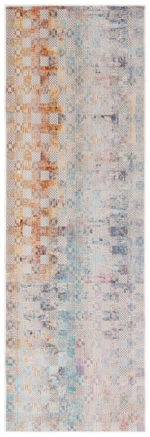 Safavieh Rainbow 662 Power Loomed Indoor / Outdoor Rug Blue / Gold 9' x 12'