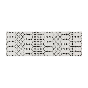 English Elm Beth Geometric Bohemian Low Pile Rug - 2'x6' - Stylish Ivory/Black Design for High-Traffic Areas RC-CR19-1330-26-WH-GG