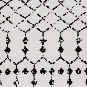 English Elm Beth Geometric Bohemian Low Pile Rug - 2'x6' - Stylish Ivory/Black Design for High-Traffic Areas RC-CR19-1330-26-WH-GG