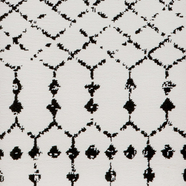 English Elm Beth Geometric Bohemian Low Pile Rug - 2'x6' - Stylish Ivory/Black Design for High-Traffic Areas RC-CR19-1330-26-WH-GG