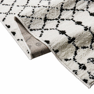 English Elm Beth Geometric Bohemian Low-Pile Rug - Stylish, Durable Design for Modern Homes and Cozy Spaces Ivory/Black 8' x 10' RC-CR19-1330-810-WH-GG