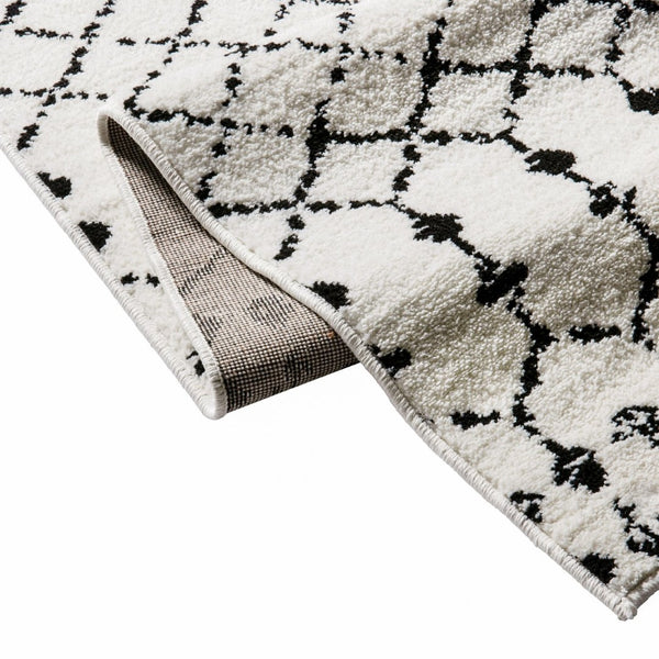 English Elm Beth Geometric Bohemian Low-Pile Rug - Stylish, Durable Design for Modern Homes and Cozy Spaces Ivory/Black 8' x 10' RC-CR19-1330-810-WH-GG