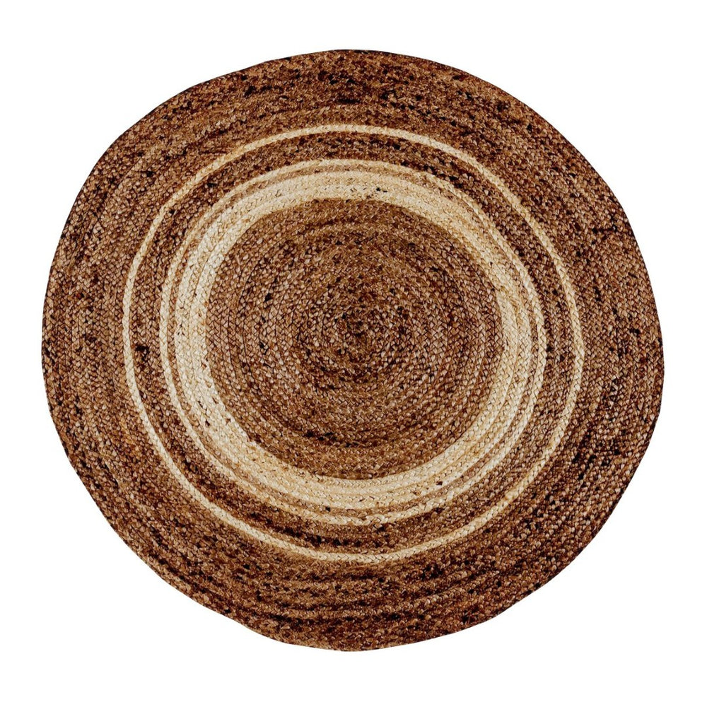English Elm Prima Natural Fiber Jute Area Rug - 4' Round Braided Design for Eco-Friendly Home Décor & Comfort RC-JR-2045-12-48-GG
