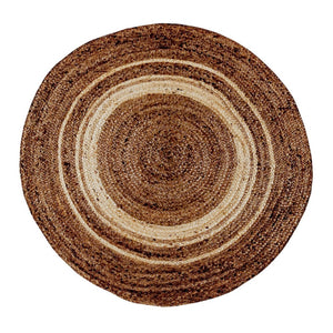 English Elm Prima Natural Fiber Jute Area Rug - 4' Round Braided Design for Eco-Friendly Home Décor & Comfort RC-JR-2045-12-48-GG