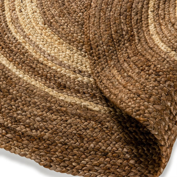 English Elm Prima Natural Fiber Jute Area Rug - 4' Round Braided Design for Eco-Friendly Home Décor & Comfort RC-JR-2045-12-48-GG