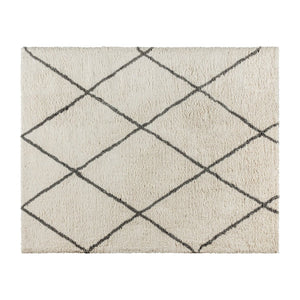English Elm Roxy Diamond Trellis Shag Area Rug – Luxurious Softness, Modern Design, Easy Care & Durable Style Ivory/Gray 8' x 10' RC-KJ-181070-01-810-IV-GR-GG