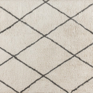 English Elm Roxy Diamond Trellis Shag Area Rug – Luxurious Softness, Modern Design, Easy Care & Durable Style Ivory/Gray 8' x 10' RC-KJ-181070-01-810-IV-GR-GG