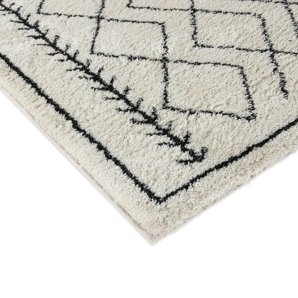 English Elm Roxy Geometric Bohemian Shag Area Rug - Cozy, Durable Design for Modern Spaces and Everyday Life Ivory/Black 8' x 10' RC-MS-202012-01-810-GG