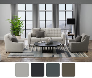 Feizy Rugs Richmond Abstract Polypropylene Area Rug Woven in Turkey for Modern Living Spaces Ivory/Gray/Blue 5' x 7'6" RCH39R4FNVYGRYE70