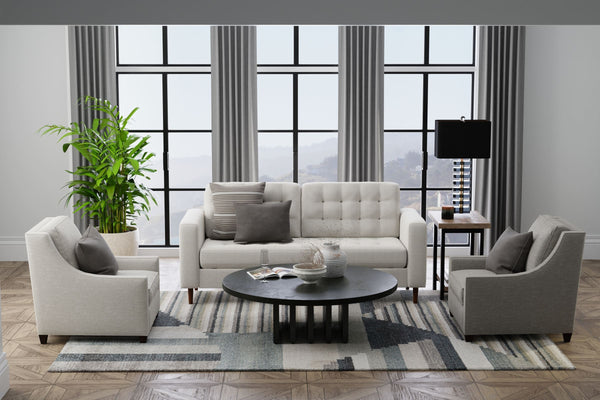 Feizy Rugs Richmond Abstract Polypropylene Area Rug Woven in Turkey for Modern Living Spaces Ivory/Gray/Blue 5' x 7'6" RCH39R4FNVYGRYE70