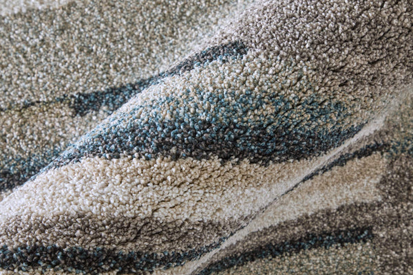 Feizy Rugs Richmond Abstract Polypropylene Area Rug Woven in Turkey for Modern Living Spaces Ivory/Gray/Blue 5' x 7'6" RCH39R4FNVYGRYE70