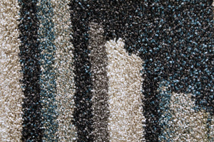 Feizy Rugs Richmond Abstract Polypropylene Area Rug Woven in Turkey for Modern Living Spaces Ivory/Gray/Blue 5' x 7'6" RCH39R4FNVYGRYE70