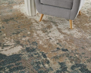 Feizy Rugs Richmond Abstract Distressed Polypropylene Area Rug for Modern Living Rooms and Lofts 5' x 7'6" RCH39R6FBLUWHTE70