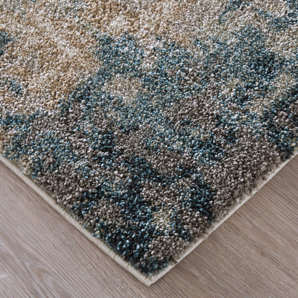 Feizy Rugs Richmond Abstract Distressed Polypropylene Area Rug for Modern Living Rooms and Lofts 5' x 7'6" RCH39R6FBLUWHTE70