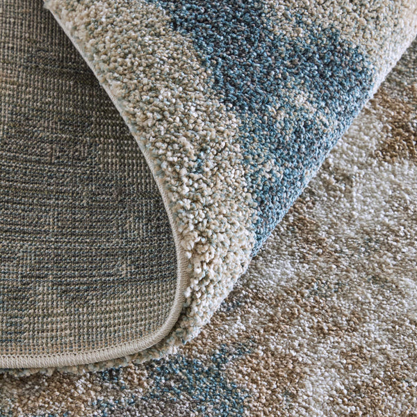 Feizy Rugs Richmond Abstract Distressed Polypropylene Area Rug for Modern Living Rooms and Lofts 5' x 7'6" RCH39R6FBLUWHTE70