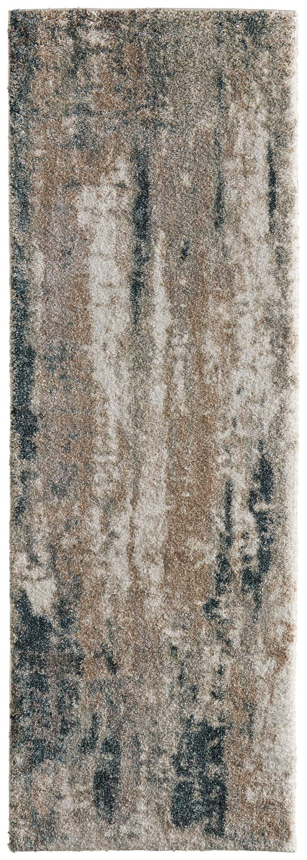 Feizy Rugs Richmond Abstract Distressed Polypropylene Area Rug for Modern Living Rooms and Lofts 2'6" x 7'3" RCH39R6FBLUWHTI02