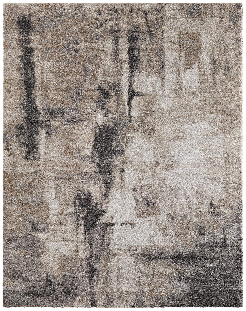 Feizy Rugs Richmond Abstract Polypropylene Area Rug with Distressed Pattern for Modern Living Rooms Tan/Gray 5' x 7'6" RCH39R7FGRYBRNE70