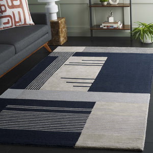 Safavieh Rodeo Drive Hand-tufted Wool Rug - Elegant Navy And Ivory Design For Chic Home Decor Enhancement Navy ,Ivory Wool Pile Rd176n-3