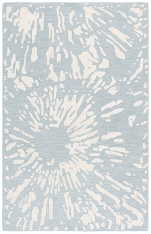 Safavieh Rodeo Modern Runner Area Rug - Hand-tufted Elegance In Chic Design For Hallways And Entryways Ivory ,Blue 75% Wool,25% Viscose Rd179m-5