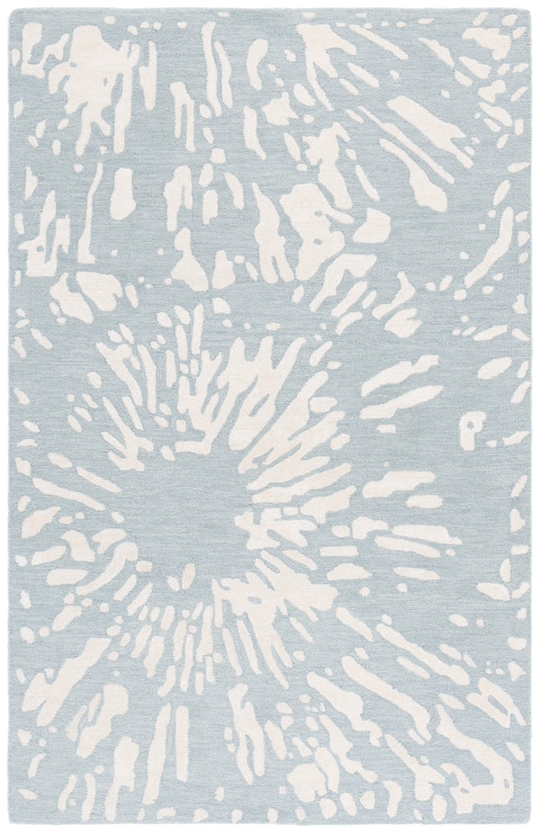 Safavieh Rodeo Modern Runner Area Rug - Hand-tufted Elegance In Chic Design For Hallways And Entryways Ivory ,Blue 75% Wool,25% Viscose Rd179m-5