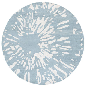 Safavieh Rodeo Modern Runner Area Rug - Hand-tufted Elegance In Chic Design For Hallways And Entryways Ivory ,Blue 75% Wool,25% Viscose Rd179m-6r