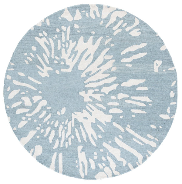 Safavieh Rodeo Modern Runner Area Rug - Hand-tufted Elegance In Chic Design For Hallways And Entryways Ivory ,Blue 75% Wool,25% Viscose Rd179m-6r