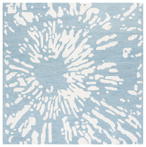 Safavieh Rodeo Modern Runner Area Rug - Hand-tufted Elegance In Chic Design For Hallways And Entryways Ivory ,Blue 75% Wool,25% Viscose Rd179m-6sq