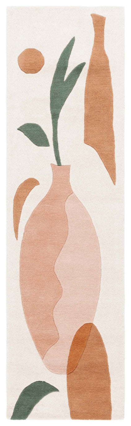 Safavieh Rodeo Drive Hand Tufted Wool Runner Soft Abstract Ivory Blush Hallway Accent Rug 2'-3" x 8'-0" RD375A-28