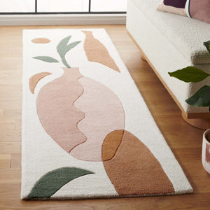 Safavieh Rodeo Drive Hand Tufted Wool Runner Soft Abstract Ivory Blush Hallway Accent Rug 2'-3" x 8'-0" RD375A-28