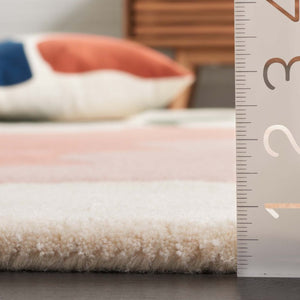 Safavieh Rodeo Drive Hand Tufted Wool Runner Soft Abstract Ivory Blush Hallway Accent Rug 3'-0" x 5'-0" RD375A-3