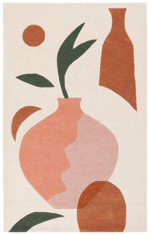 Safavieh Rodeo Drive Hand Tufted Wool Runner Soft Abstract Ivory Blush Hallway Accent Rug 6'-0" x 9'-0" RD375A-6