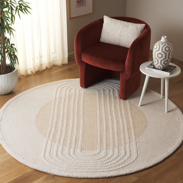 Safavieh Rodeo Drive Hand-tufted Area Rug: Elegant Geometric Design In Luxurious Wool & Cotton Blend Ivory ,Beige 80% Wool,20% Cotton Rd376b-6sq