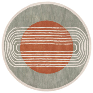 Safavieh Rodeo Drive Hand-tufted Area Rug: Elegant Geometric Design In Luxurious Wool & Cotton Blend Grey ,Rust 80% Wool,20% Cotton Rd376f-3