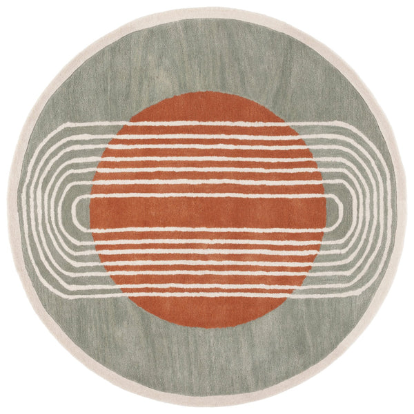 Safavieh Rodeo Drive Hand-tufted Area Rug: Elegant Geometric Design In Luxurious Wool & Cotton Blend Grey ,Rust 80% Wool,20% Cotton Rd376f-3