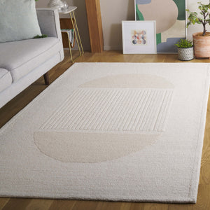 Safavieh Rodeo Handcrafted Area Rug - Luxurious Wool Blend With Textured Design For Modern Elegance In Decor Ivory ,Beige 80% Wool,20% Cotton Rd377a-4