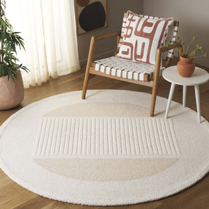 Safavieh Rodeo Handcrafted Area Rug - Luxurious Wool Blend With Textured Design For Modern Elegance In Decor Ivory ,Beige 80% Wool,20% Cotton Rd377a-4