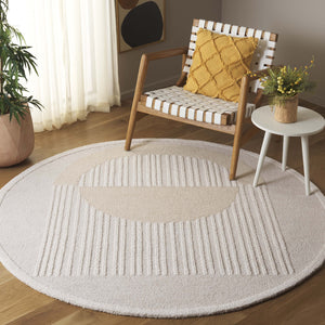 Safavieh Rodeo Elegant Hand-tufted Wool And Cotton Area Rug With Geometric Arch Motif For Modern Spaces Ivory ,Beige 80% Wool,20% Cotton Rd378a-8